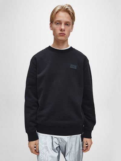 Calvin Klein Ruhák HU408066 | Calvin Klein Relaxed Side Zip Férfi Pulóver Fekete